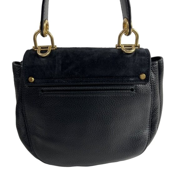 Michael Kors Women's Black Leather Suede & Gold Tone Hardware Handbag Sz M - Picture 2 of 13